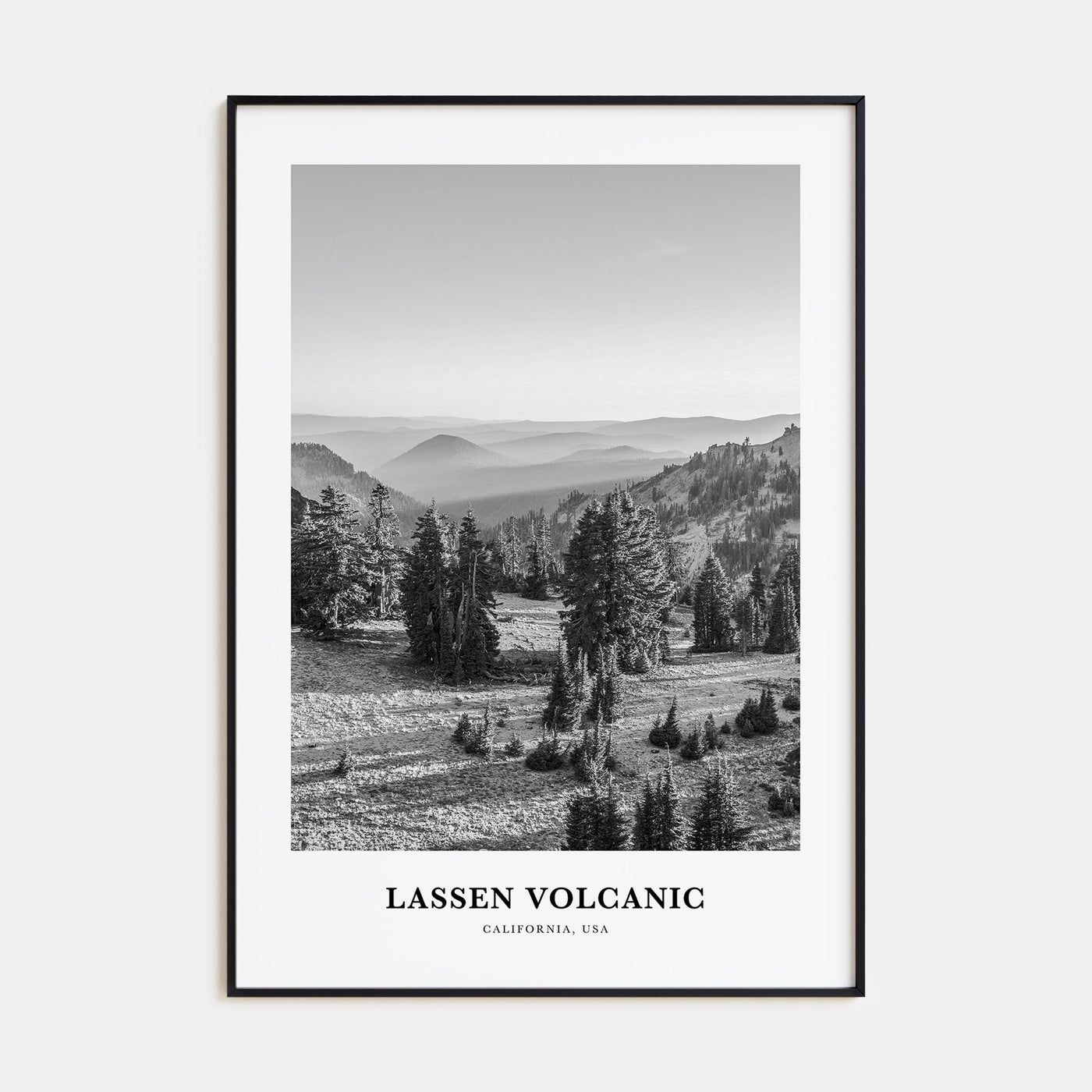 Lassen Volcanic National Park Portrait B&W Poster
