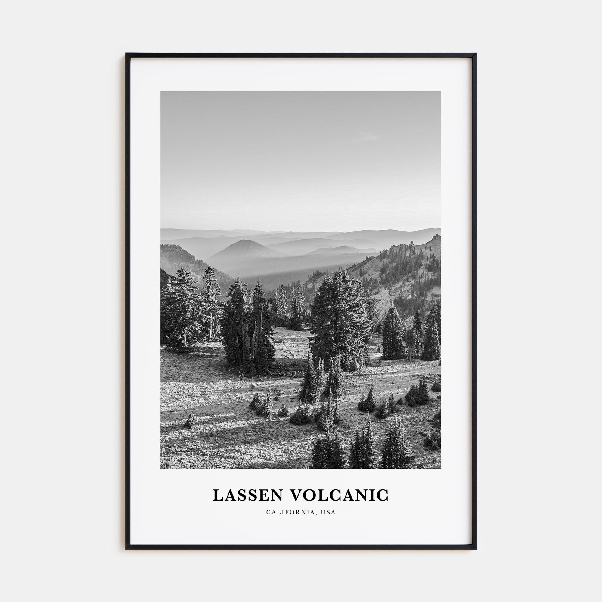 Lassen Volcanic National Park Portrait B&W Poster
