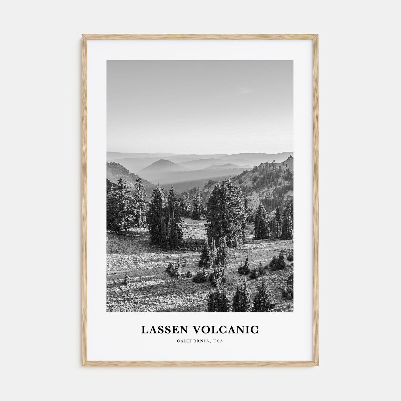 Lassen Volcanic National Park Portrait B&W Poster