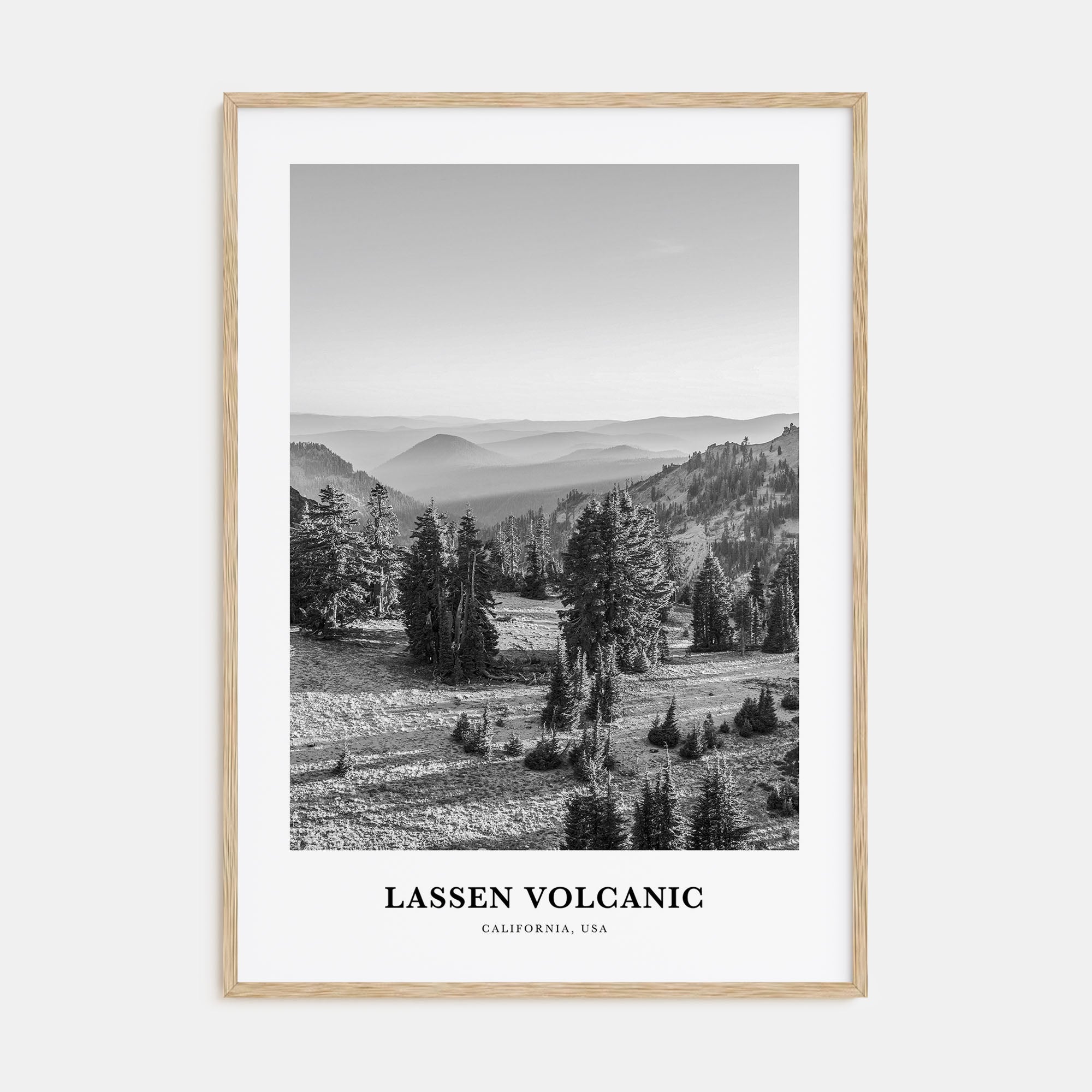 Lassen Volcanic National Park Portrait B&W Poster