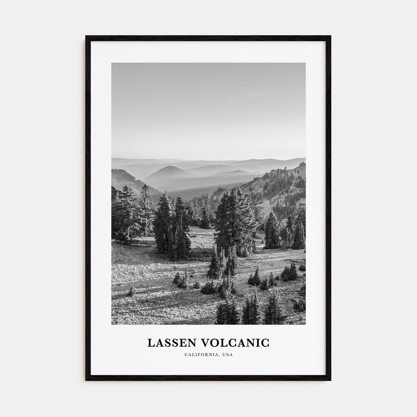 Lassen Volcanic National Park Portrait B&W Poster