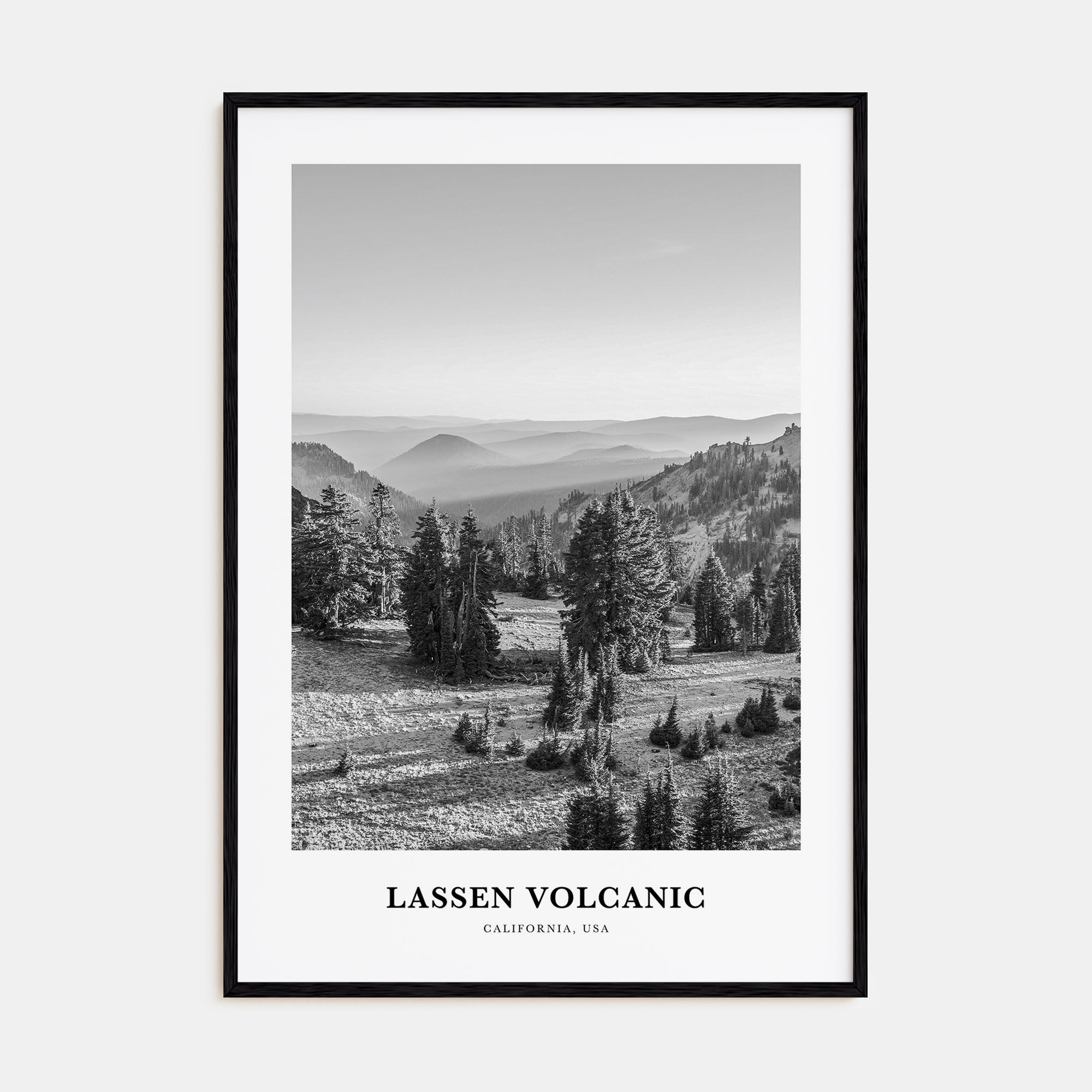 Lassen Volcanic National Park Portrait B&W Poster