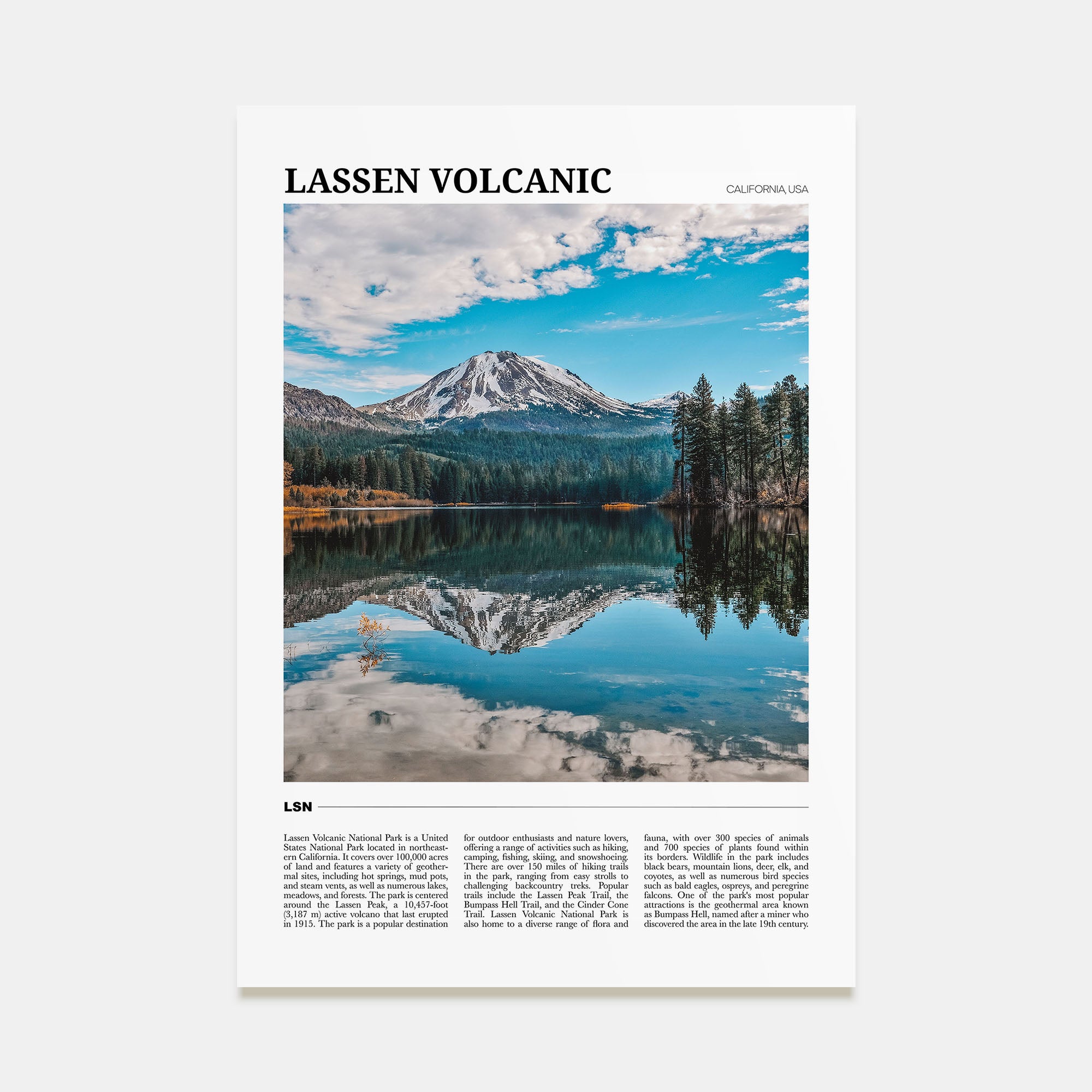 Lassen Volcanic National Park Travel Color Poster