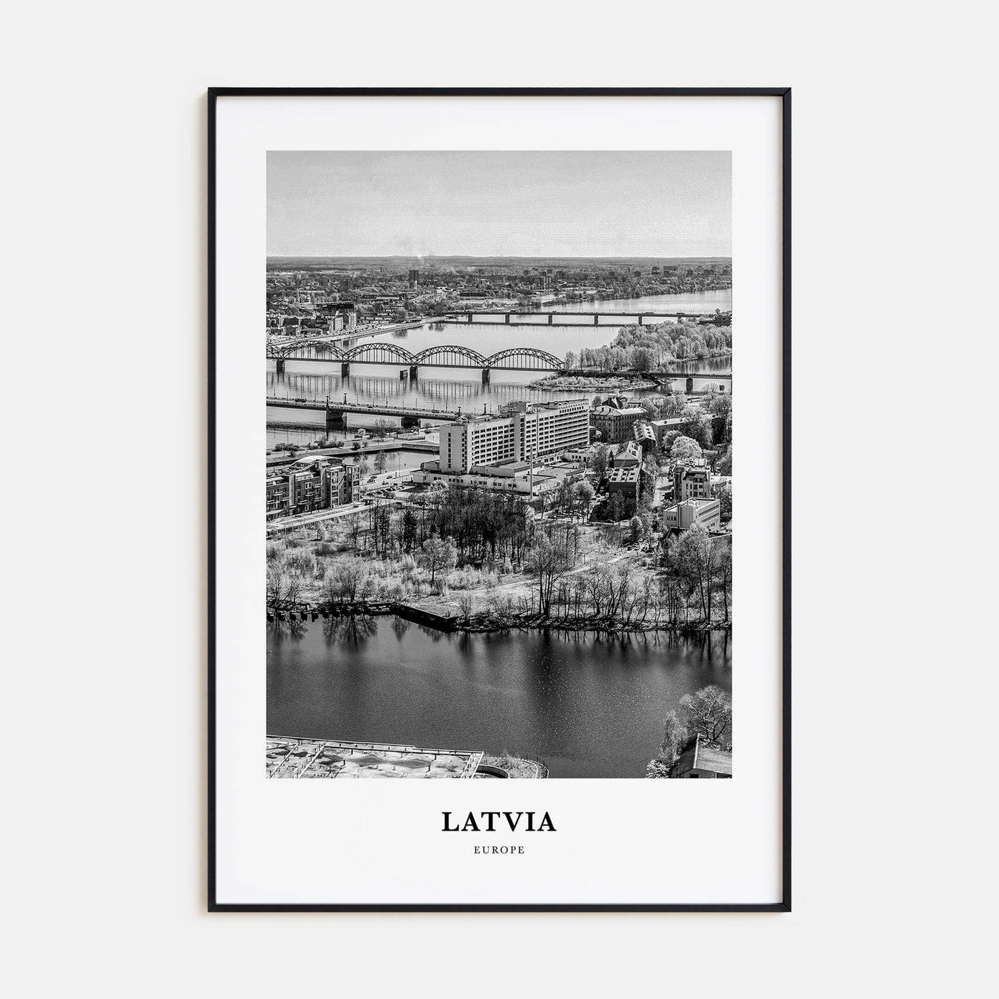 Latvia Portrait B&W Poster