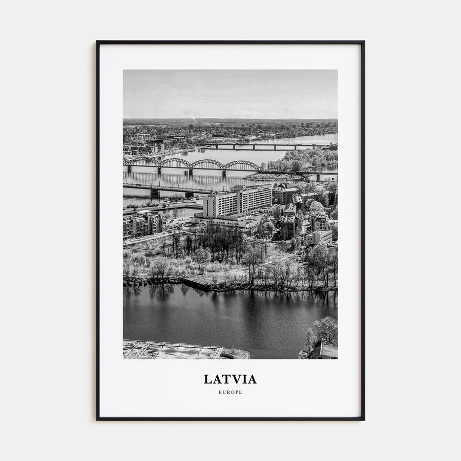 Latvia Portrait B&W Poster