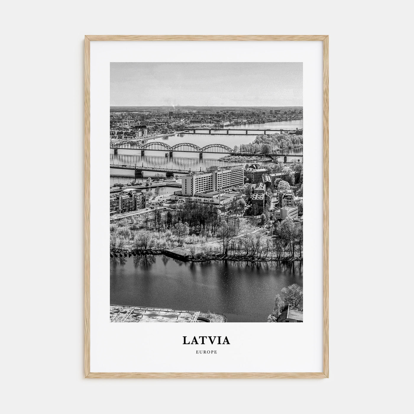 Latvia Portrait B&W Poster