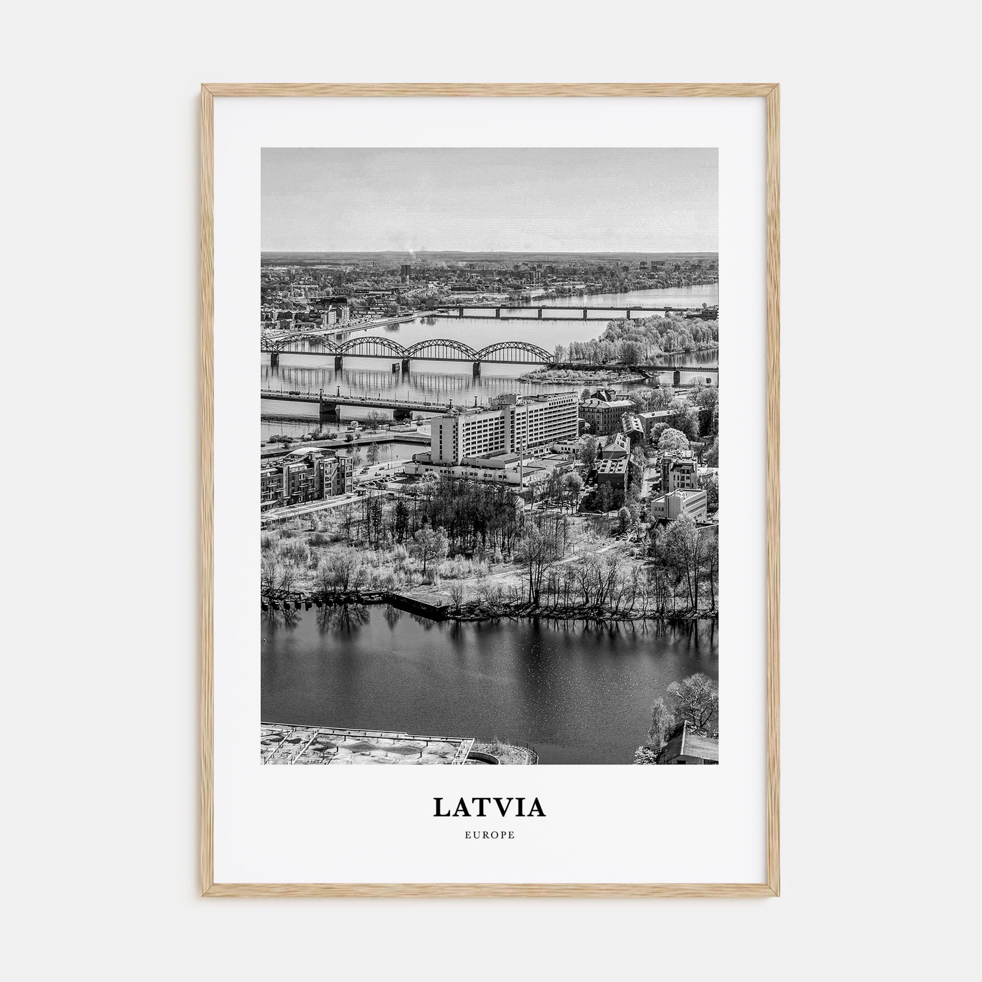 Latvia Portrait B&W Poster