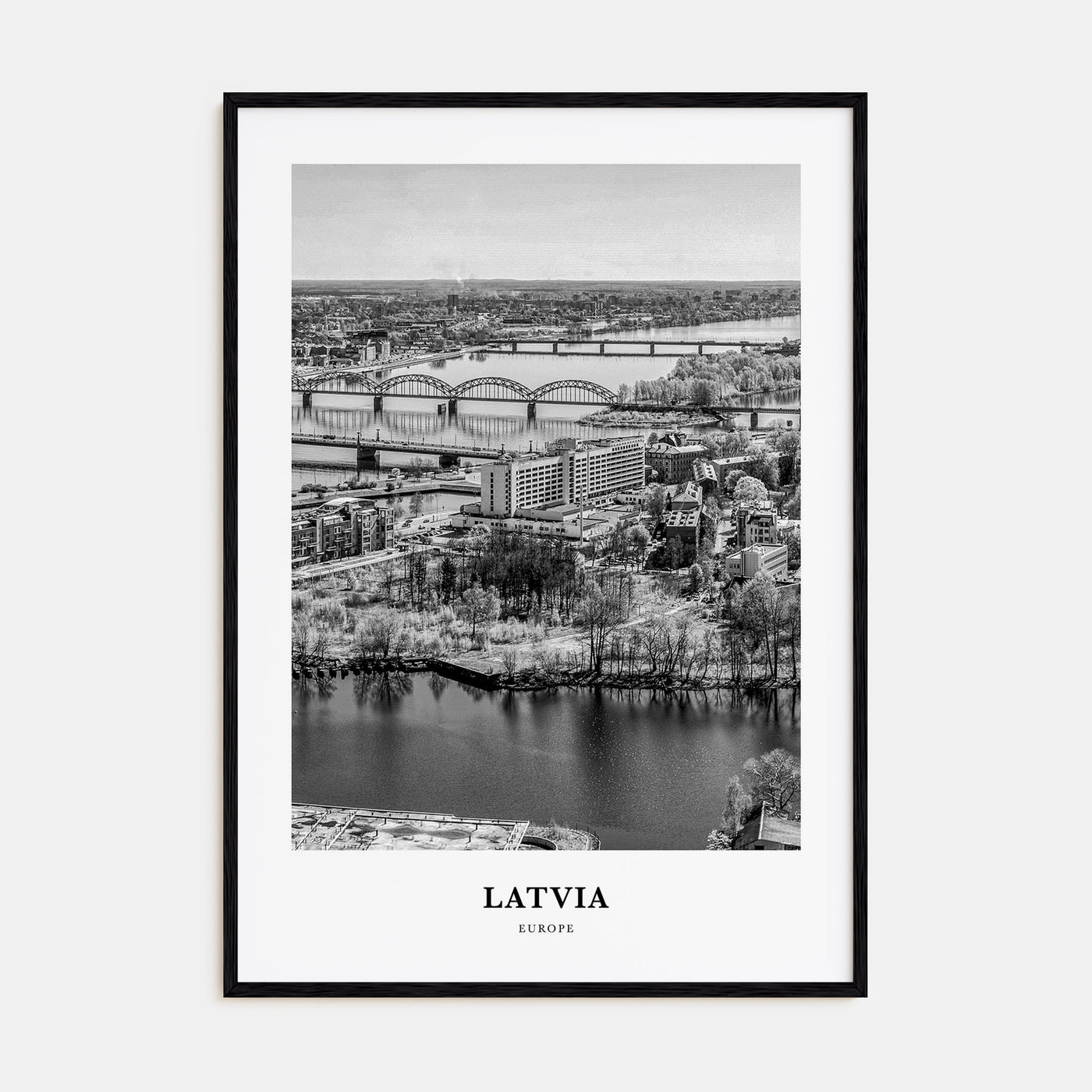 Latvia Portrait B&W Poster
