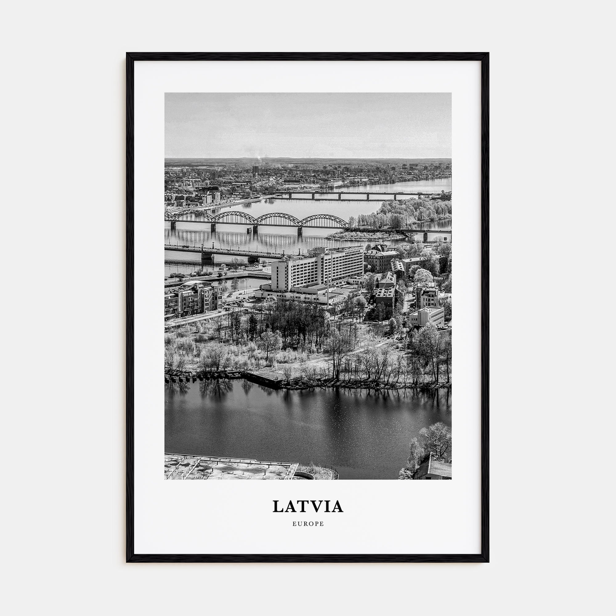 Latvia Portrait B&W Poster