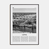 Latvia Travel B&W Poster