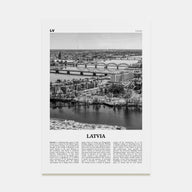 Latvia Travel B&W Poster