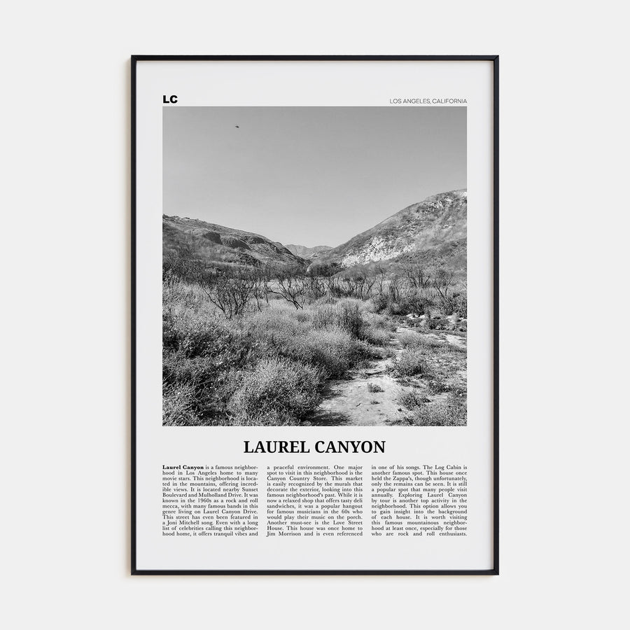 Laurel Canyon Travel B&W Poster