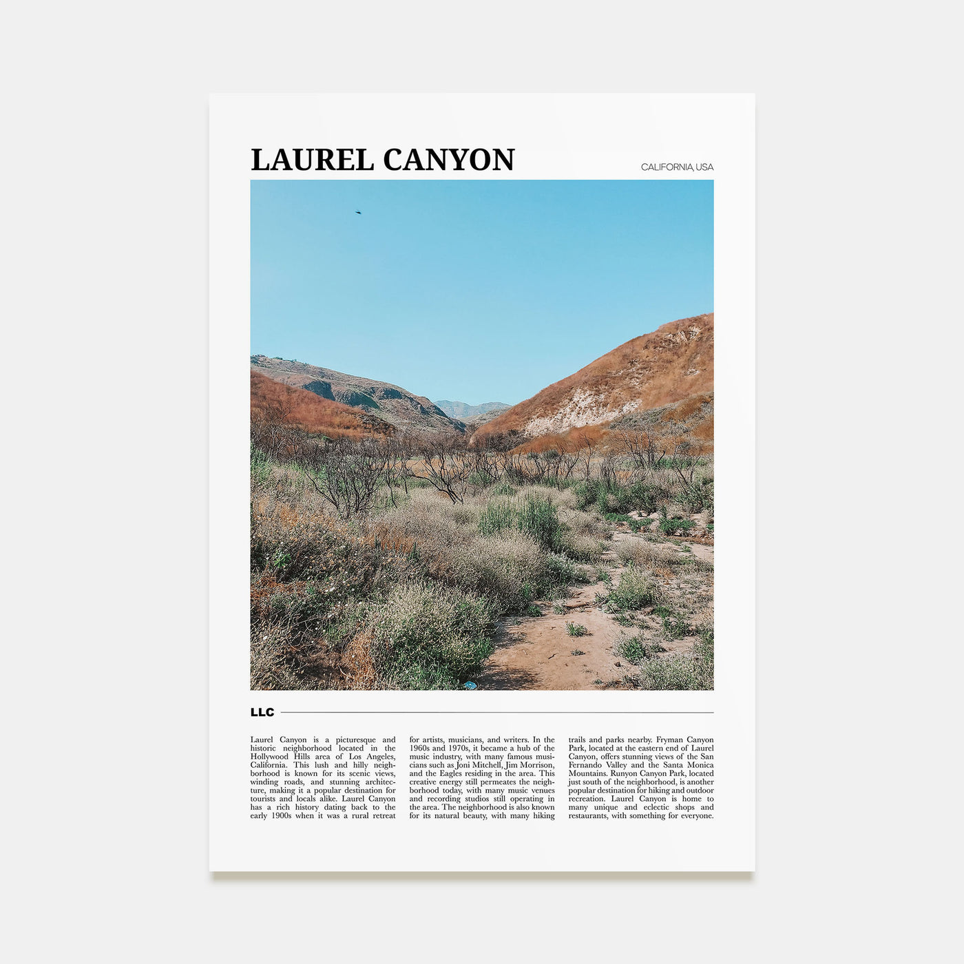 Laurel Canyon Travel Color Poster