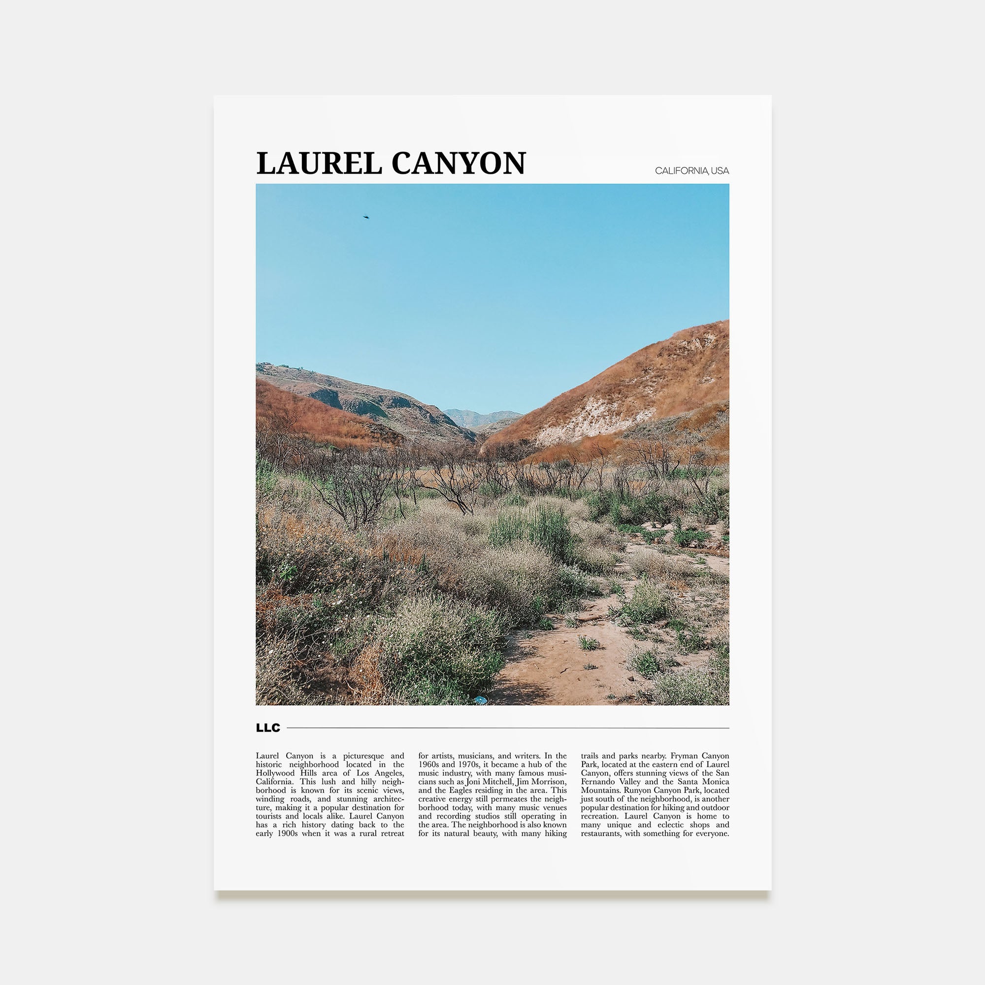 Laurel Canyon Travel Color Poster