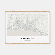 Lausanne Map Landscape Poster