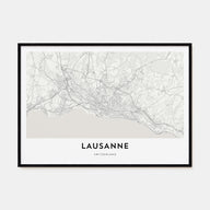 Lausanne Map Landscape Poster