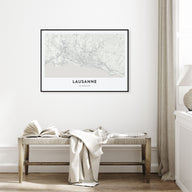Lausanne Map Landscape Poster