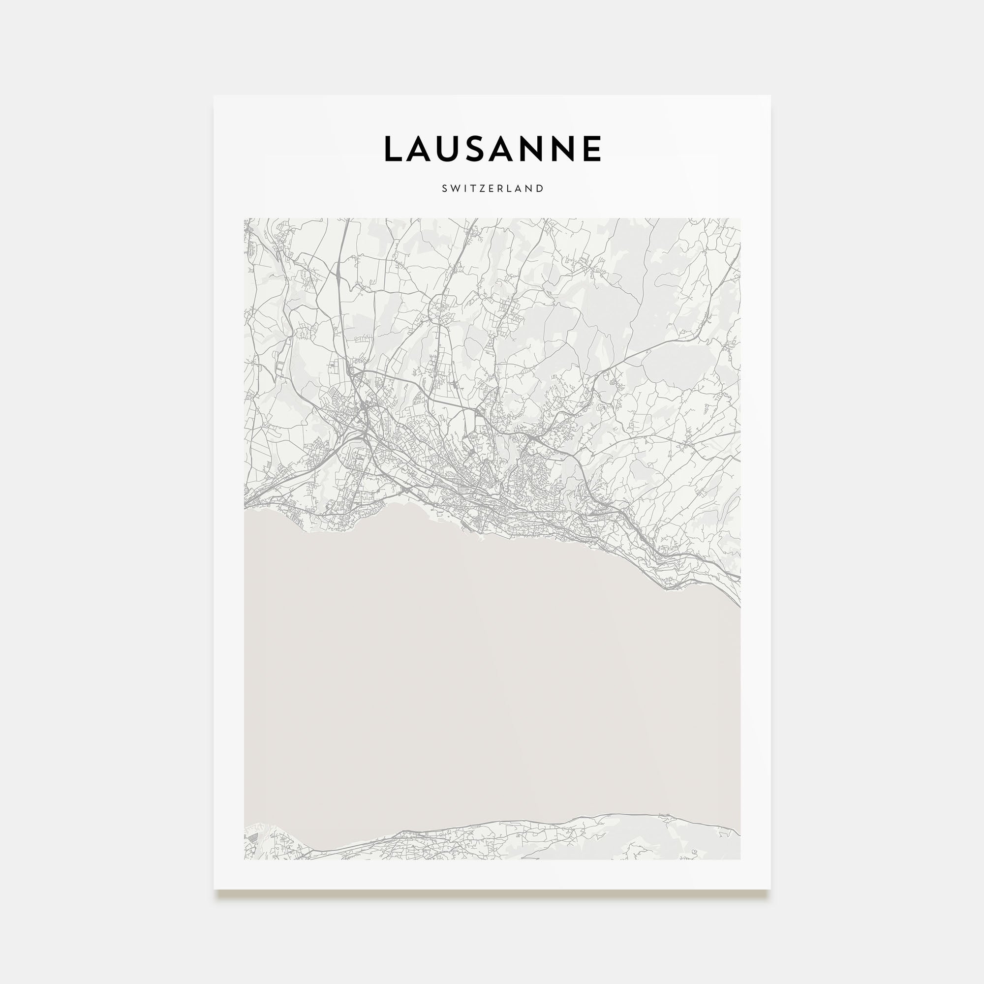 Lausanne Map Portrait Poster