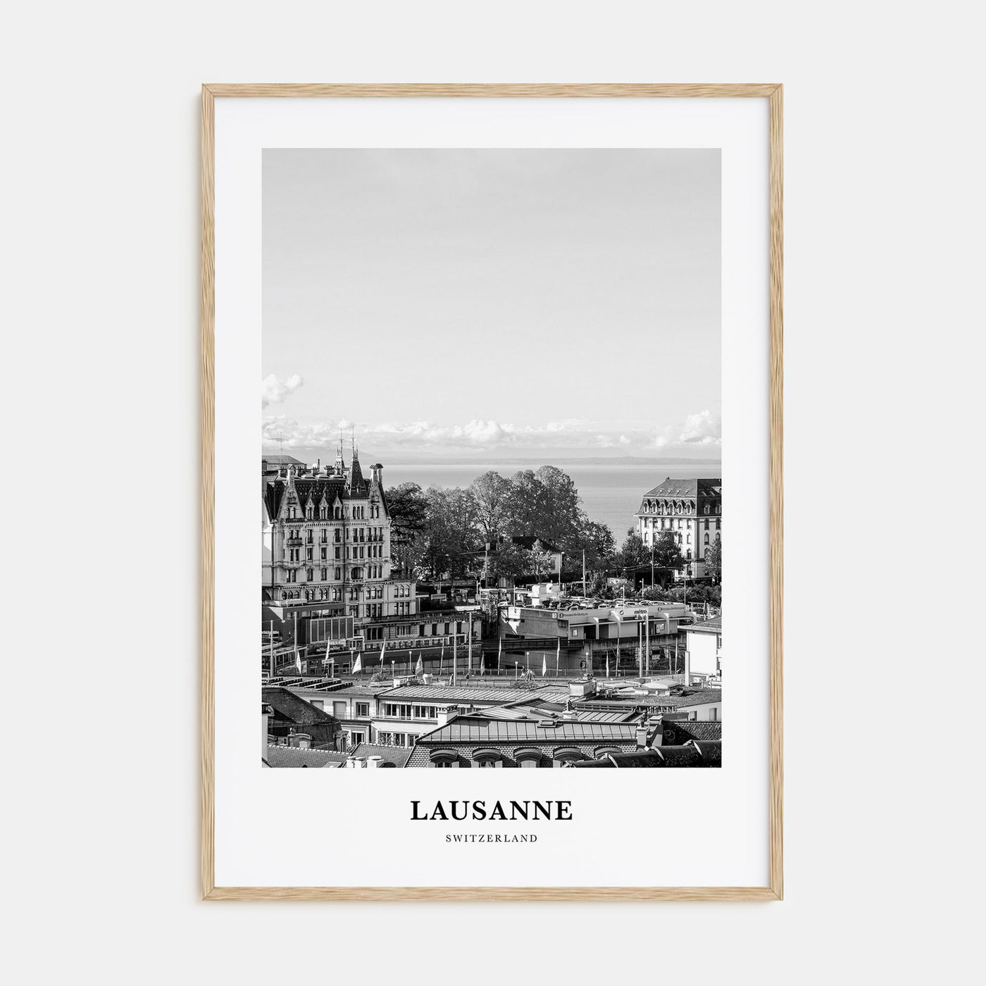 Lausanne Portrait B&W Poster