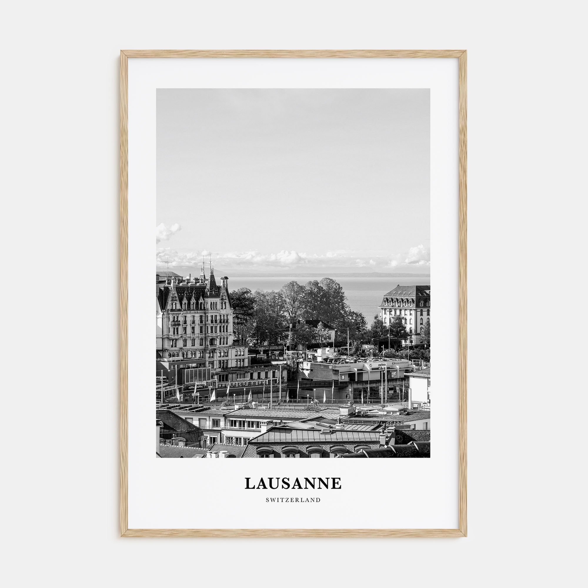 Lausanne Portrait B&W Poster