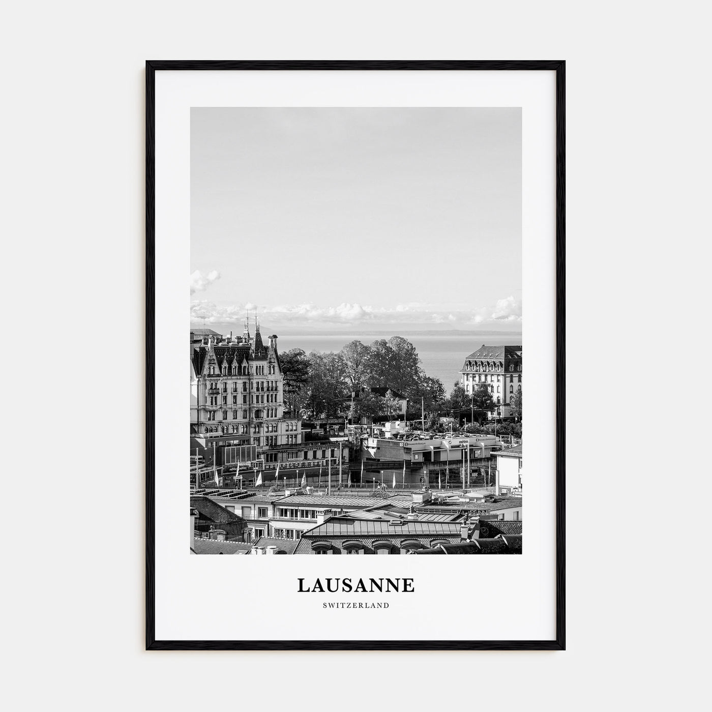 Lausanne Portrait B&W Poster