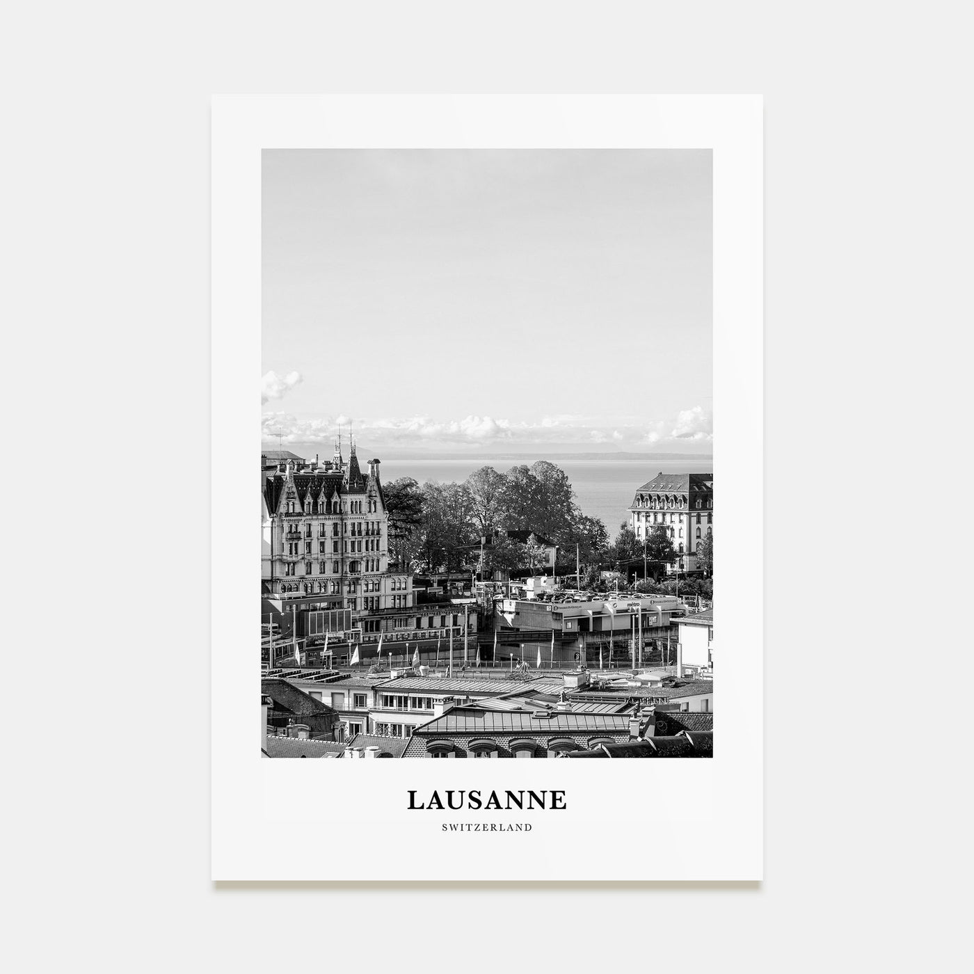 Lausanne Portrait B&W Poster