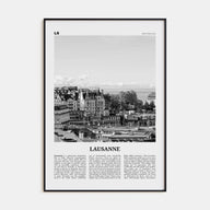Lausanne Travel B&W Poster