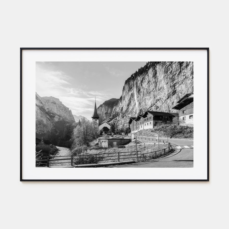 Lauterbrunnen Landscape B&W Poster