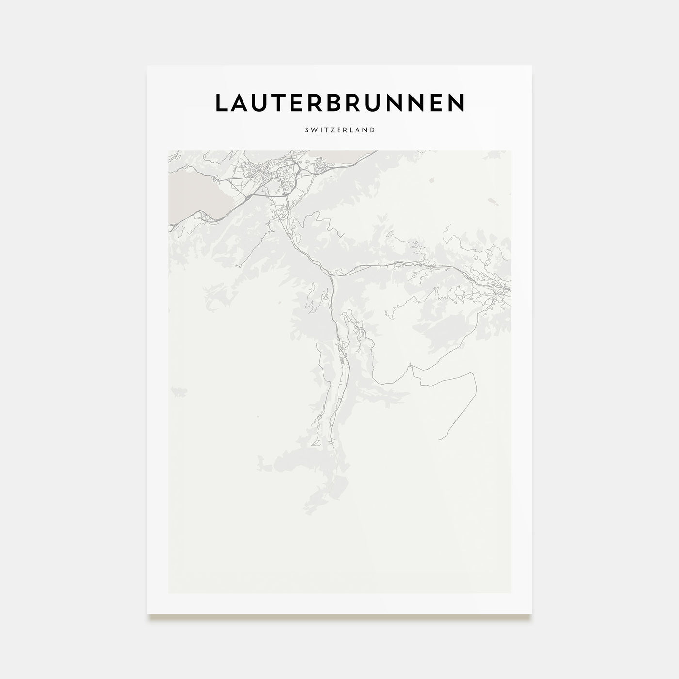 Lauterbrunnen Map Portrait Poster