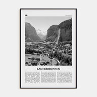 Lauterbrunnen Travel B&W Poster