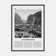 Lauterbrunnen Travel B&W Poster