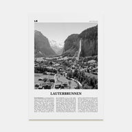Lauterbrunnen Travel B&W Poster