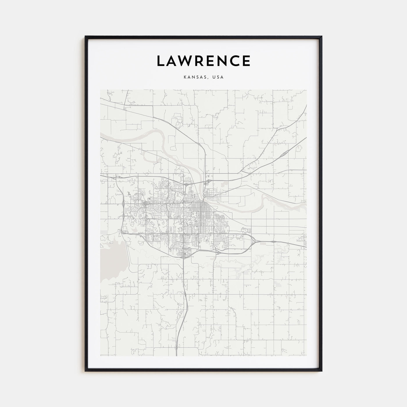 Lawrence, Kansas Map Portrait Poster