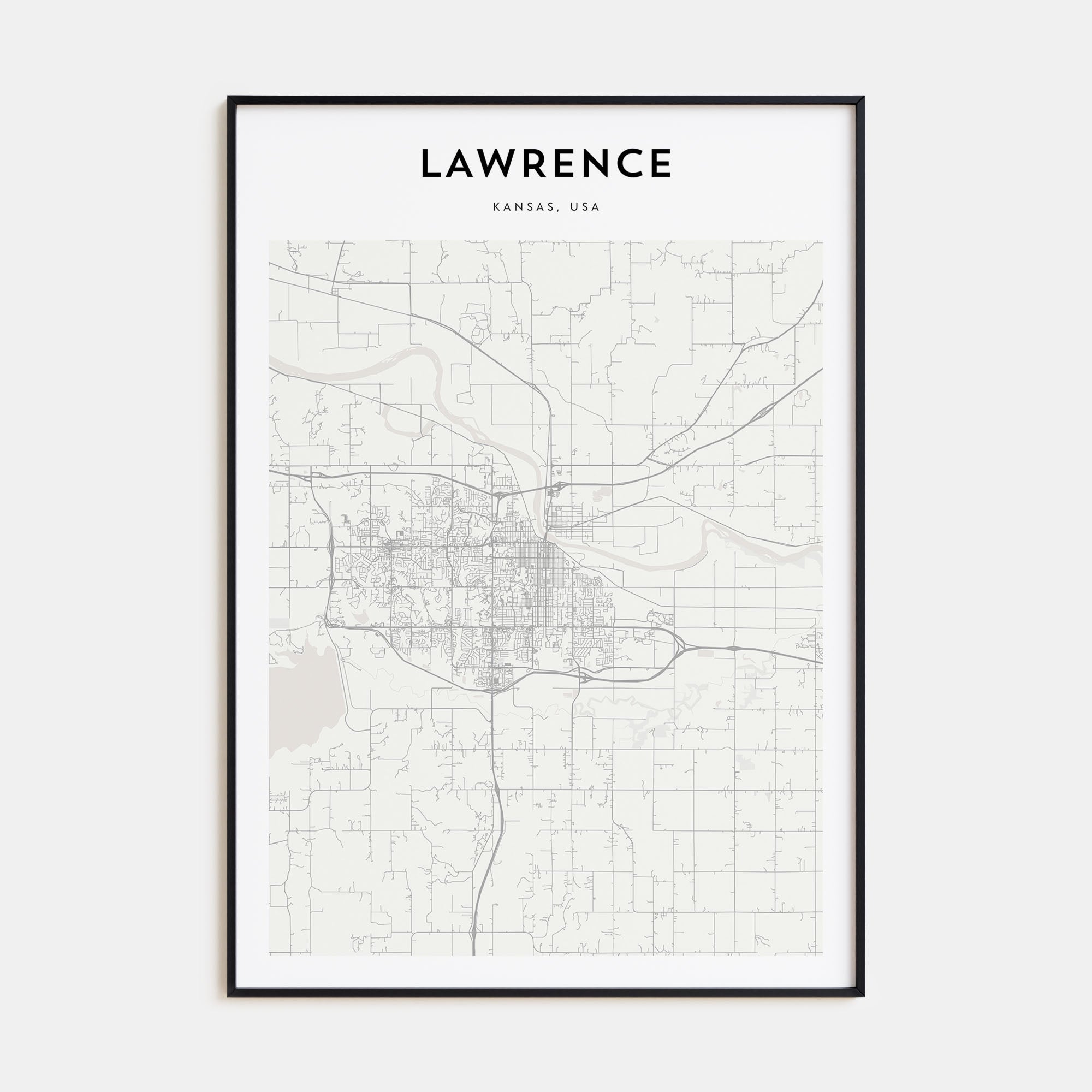 Lawrence, Kansas Map Portrait Poster