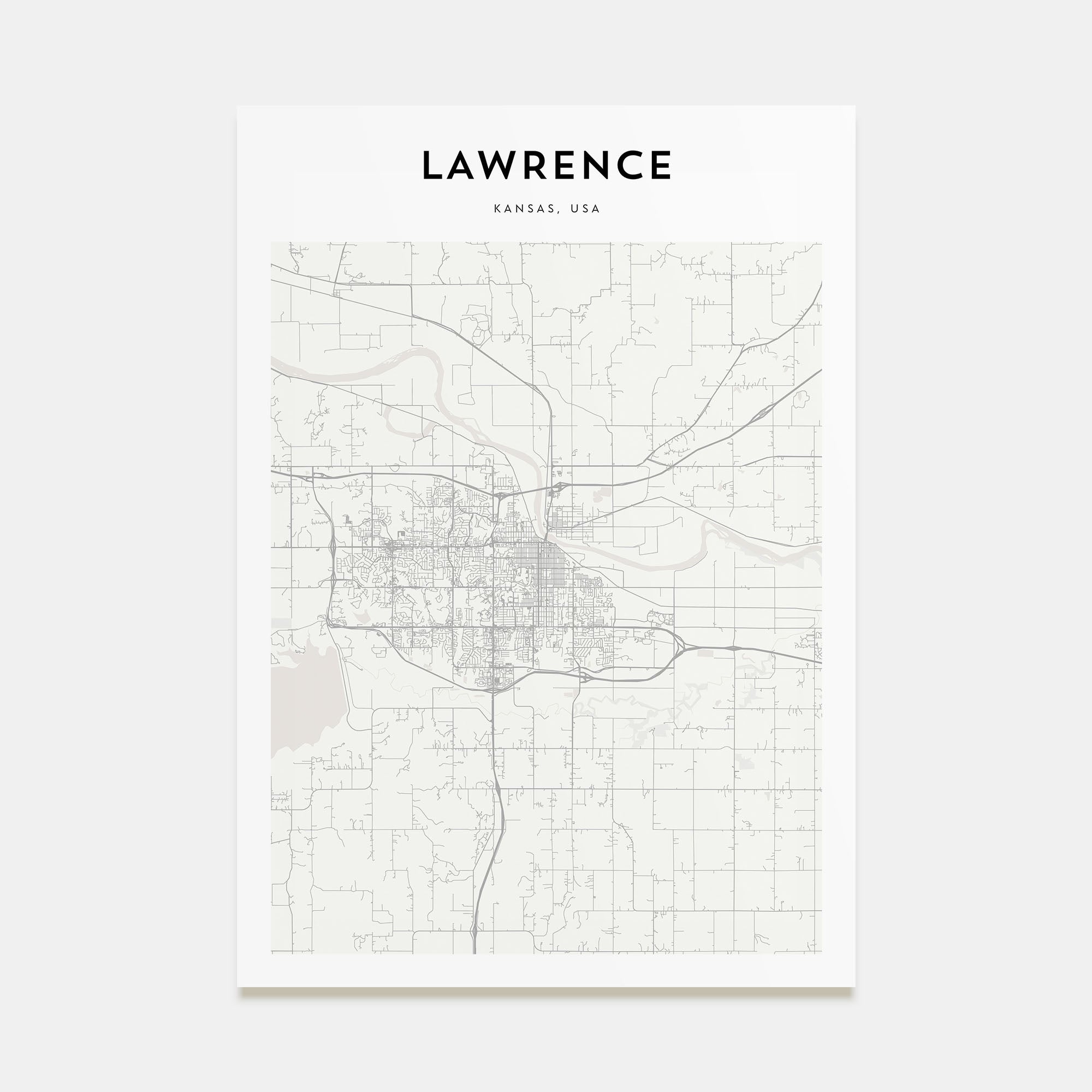 Lawrence, Kansas Map Portrait Poster