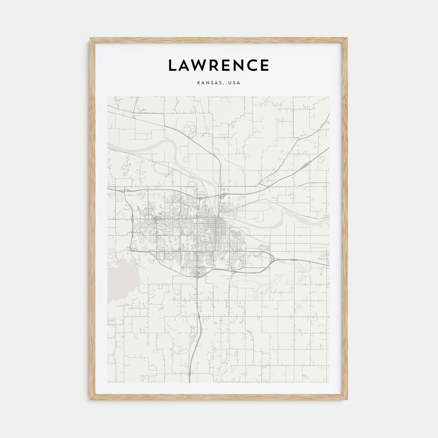 Lawrence, Kansas Map Portrait Poster