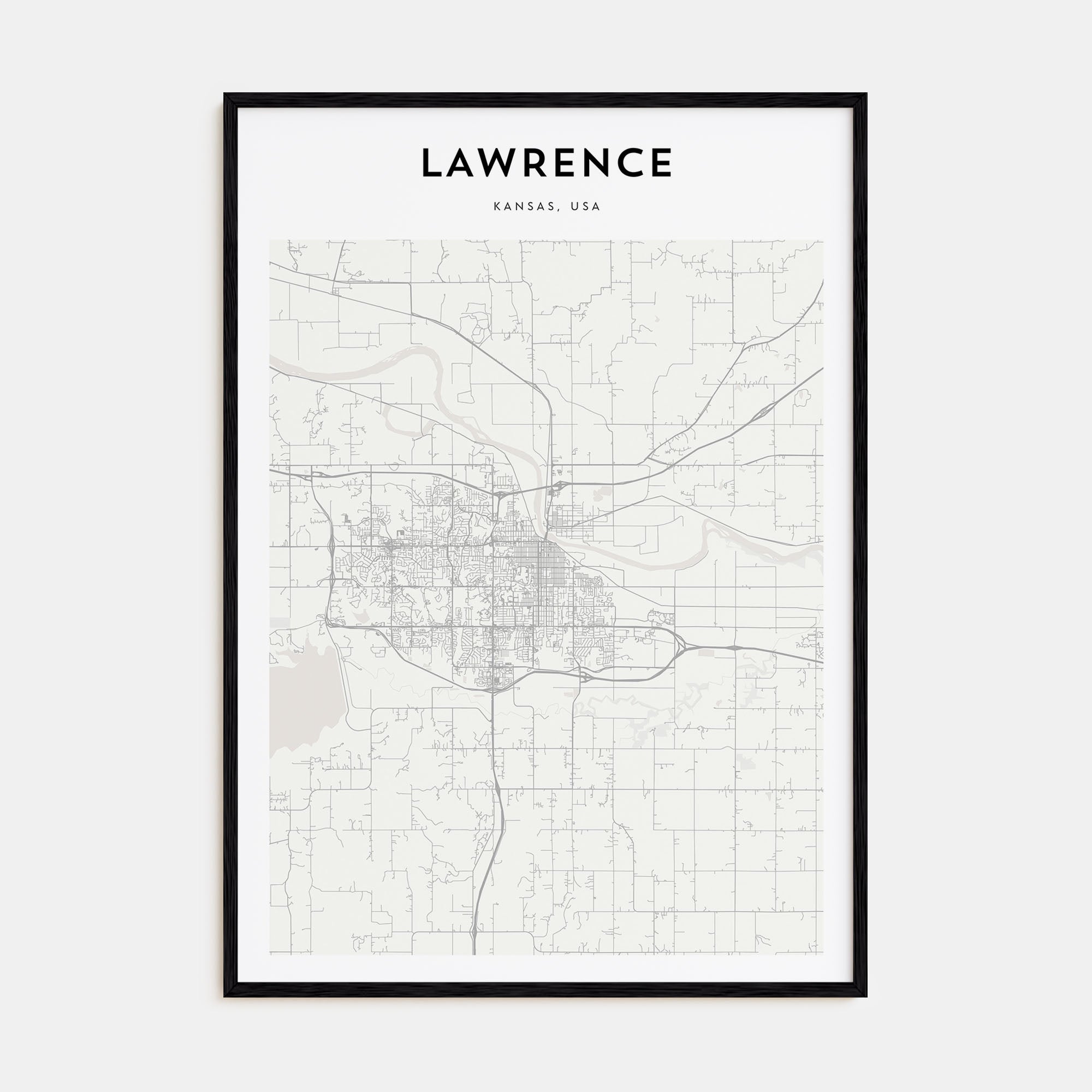 Lawrence, Kansas Map Portrait Poster