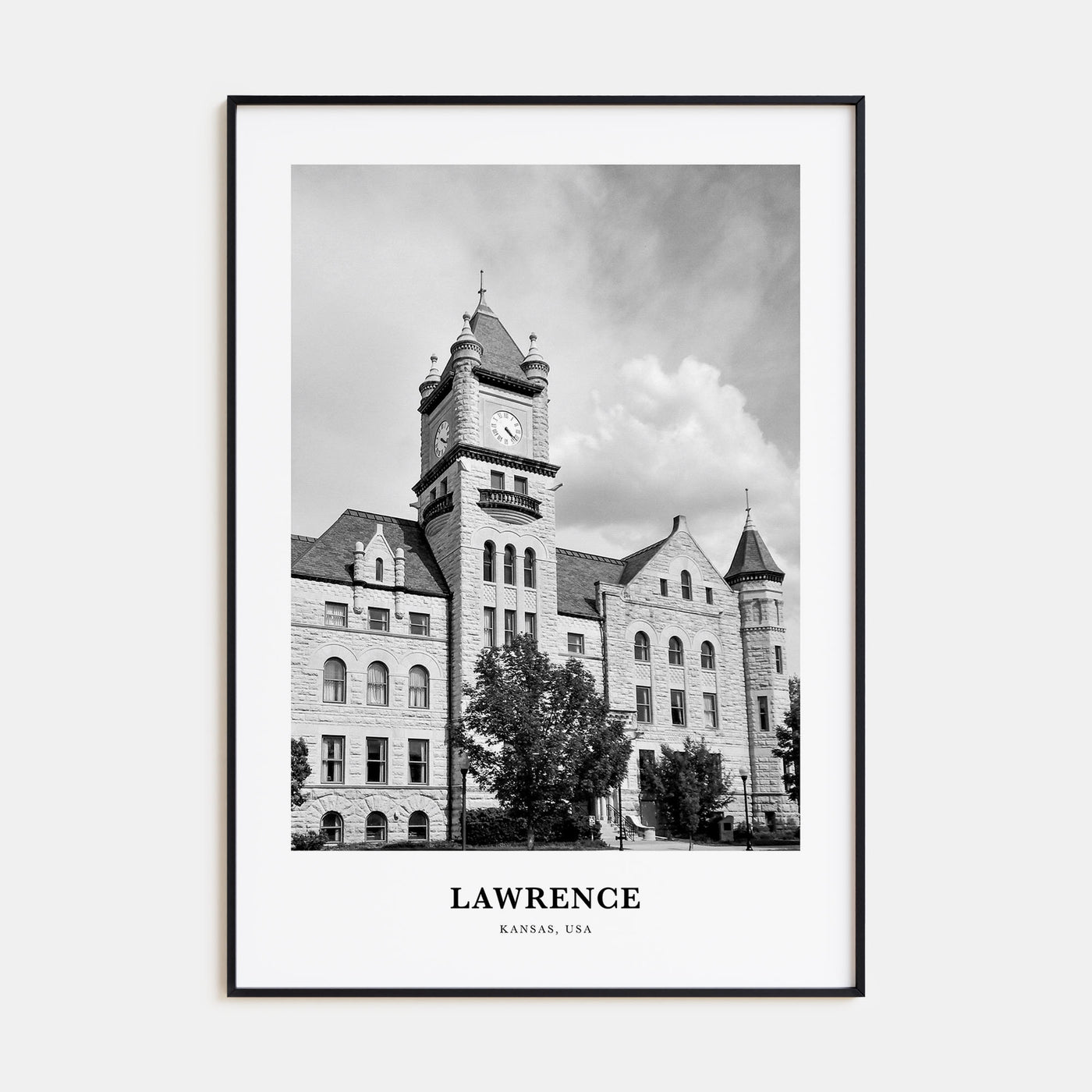 Lawrence, Kansas Portrait B&W Poster