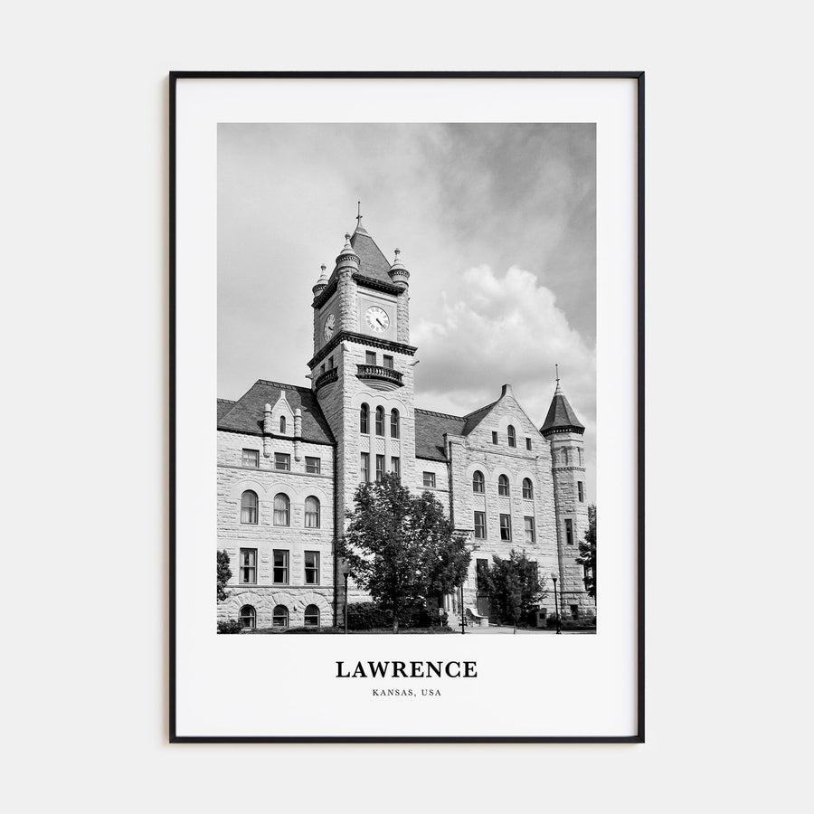 Lawrence, Kansas Portrait B&W Poster