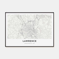 Lawrence, Massachusetts Map Landscape Poster