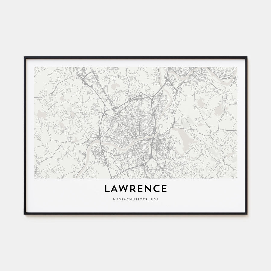 Lawrence, Massachusetts Map Landscape Poster