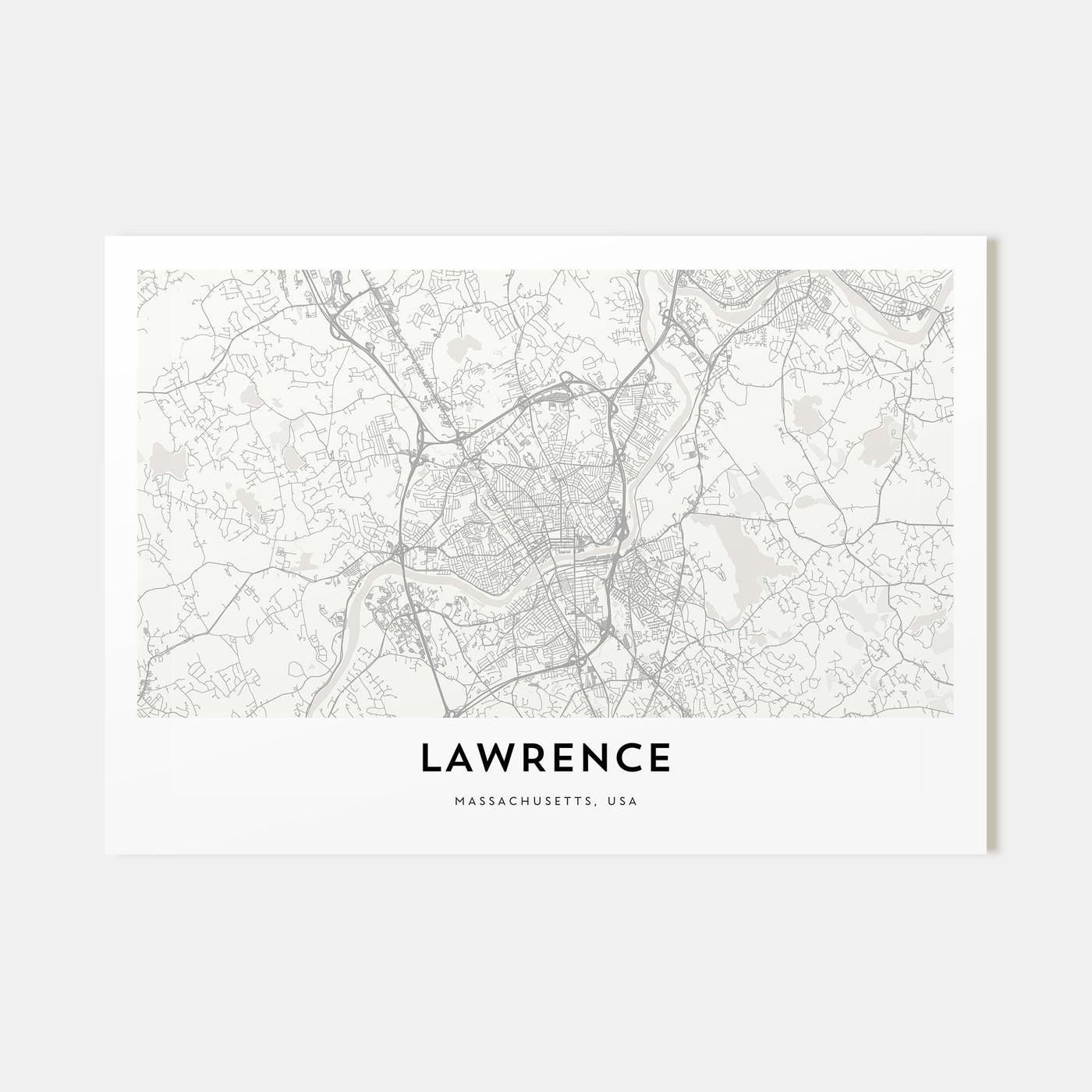 Lawrence, Massachusetts Map Landscape Poster
