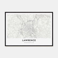 Lawrence, Massachusetts Map Landscape Poster