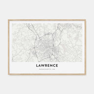 Lawrence, Massachusetts Map Landscape Poster