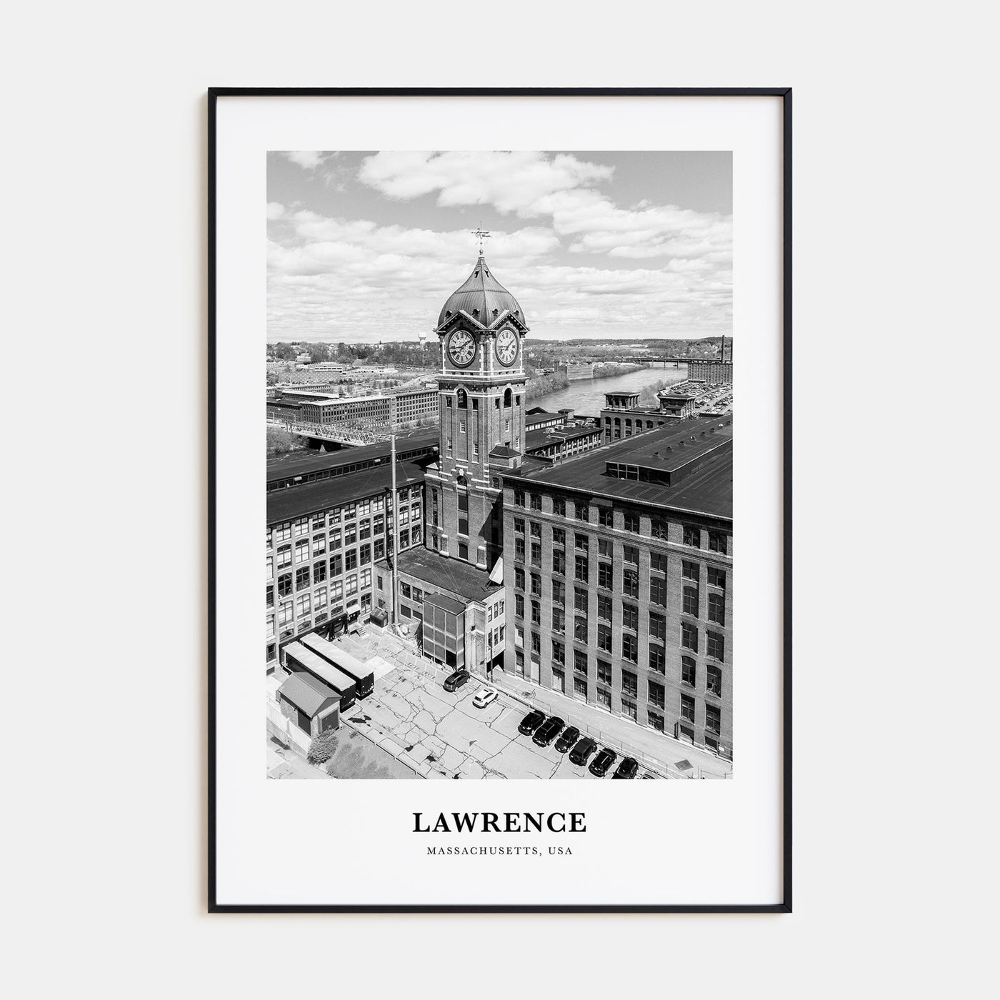 Lawrence, Massachusetts Portrait B&W Poster