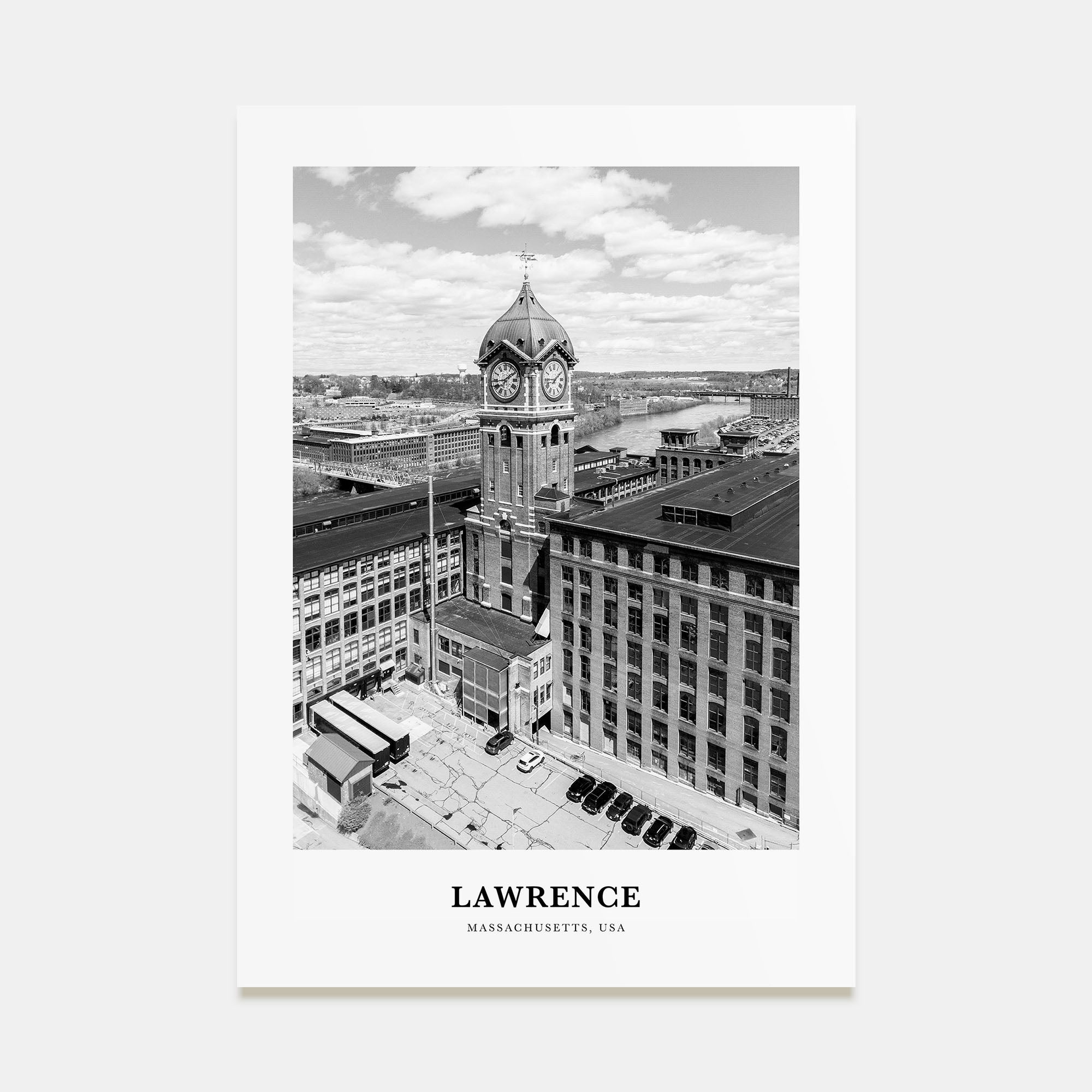 Lawrence, Massachusetts Portrait B&W Poster