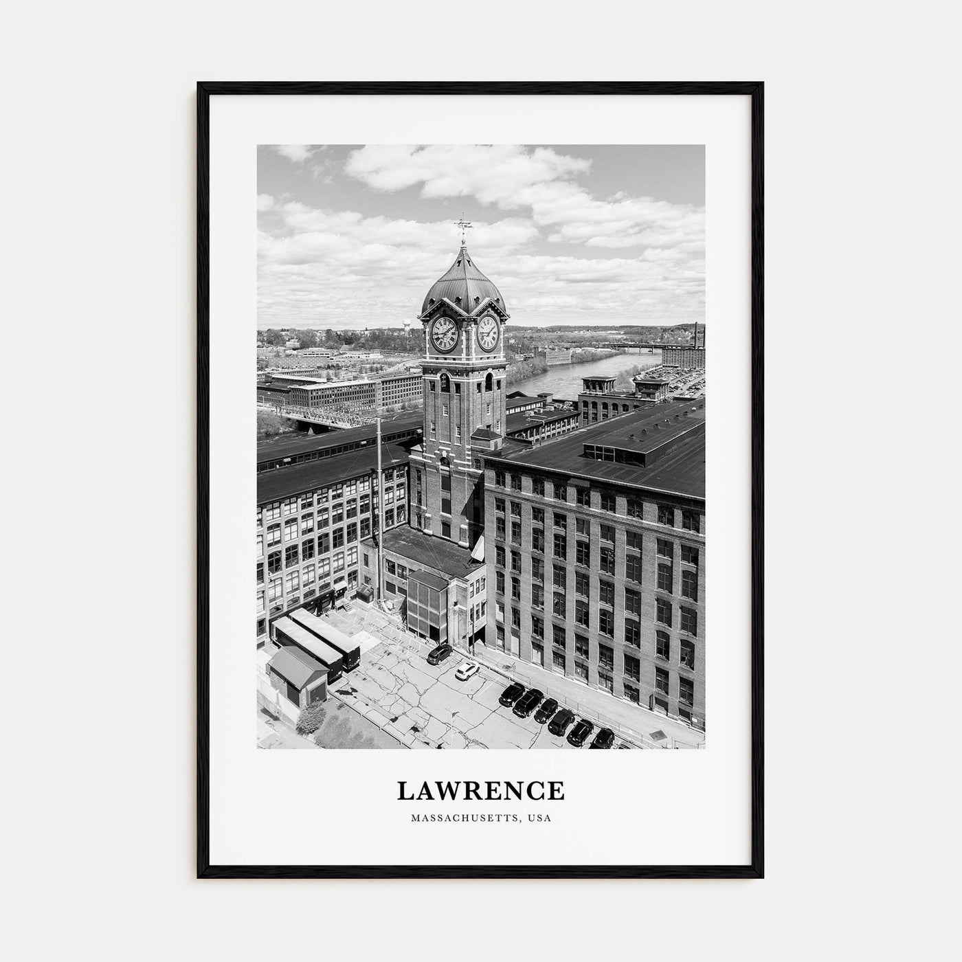 Lawrence, Massachusetts Portrait B&W Poster