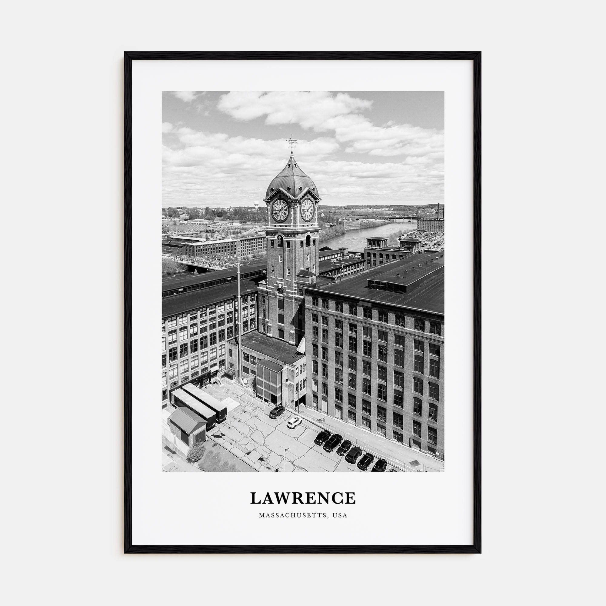 Lawrence, Massachusetts Portrait B&W Poster