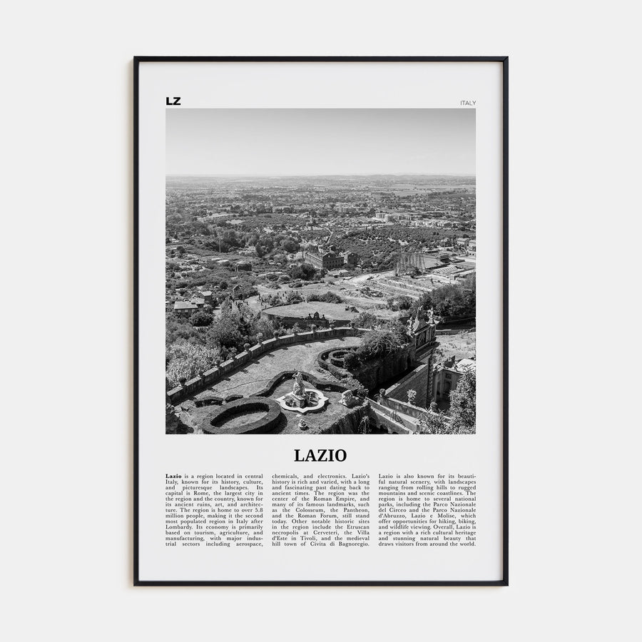 Lazio Travel B&W Poster