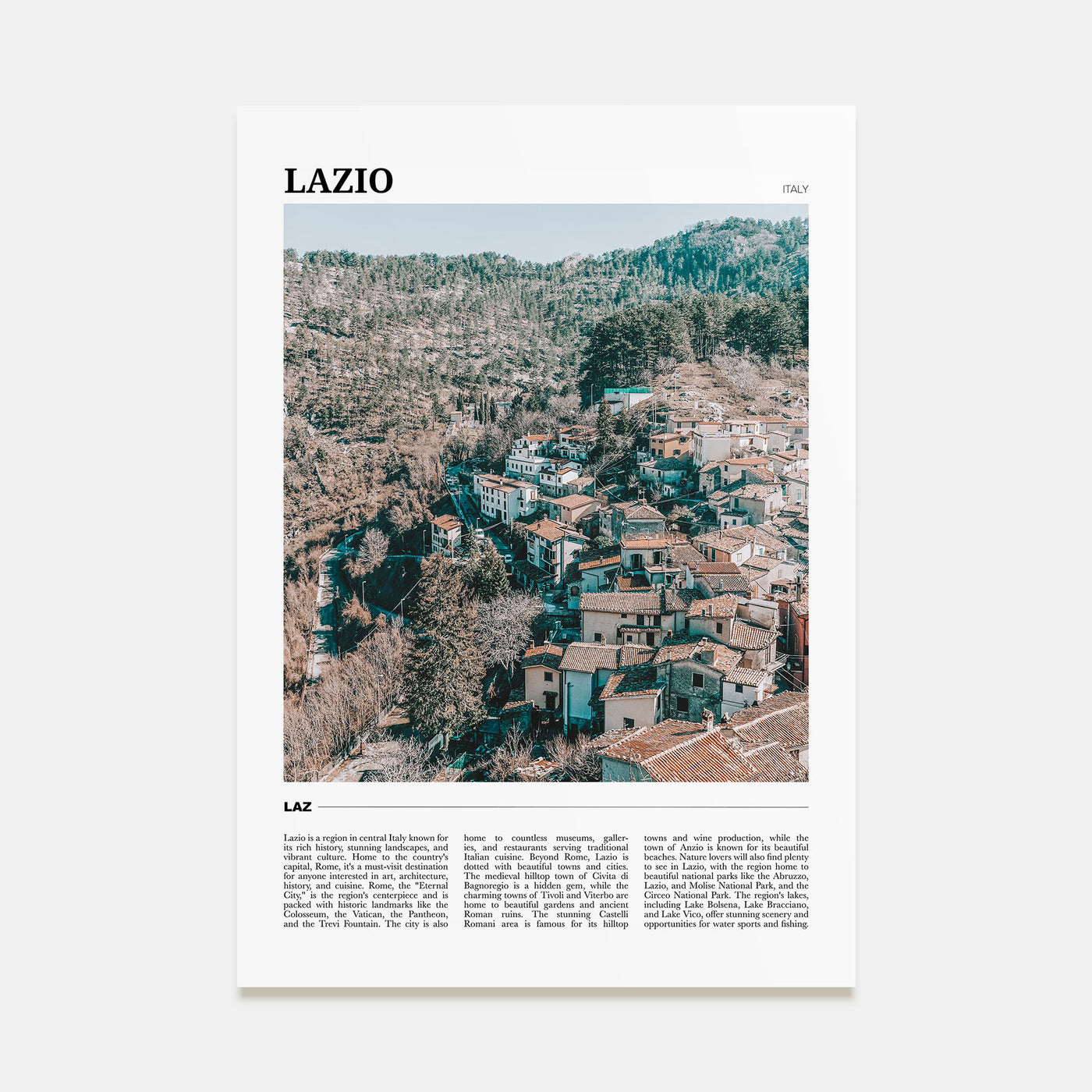 Lazio Travel Color Poster